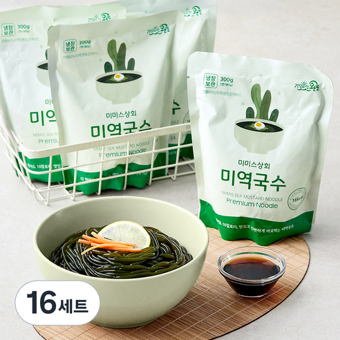 미미스상회 미역국수 300g + 모밀소스 35g 세트, 16세트