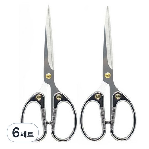마다꾸미 다용도 스테인리스 가위, 실버(가위), 6세트