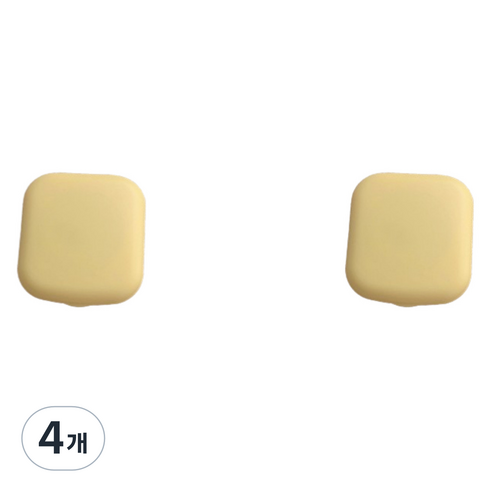 마카롱 휴대용 집게 흡착봉 콘택트 렌즈 케이스, 옐로우, 4개