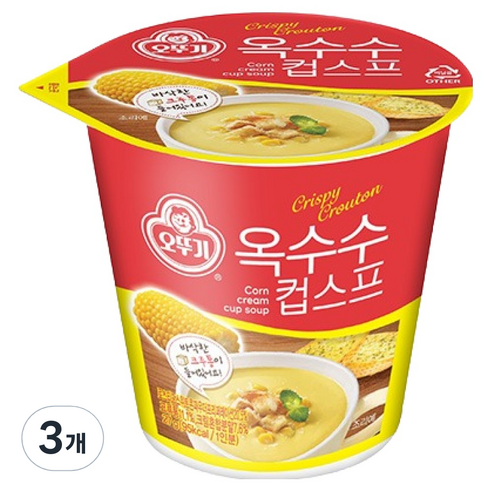 오뚜기 옥수수 컵스프, 27g, 3개