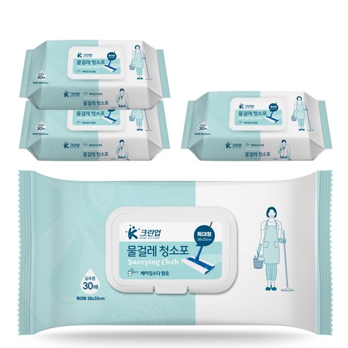케이크린업 물걸레 청소포 30매, 4개