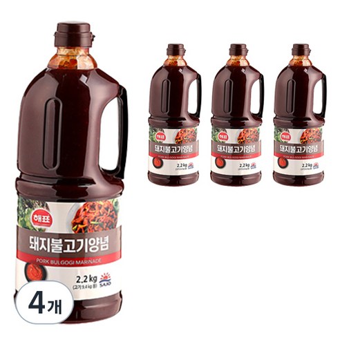 해표 돼지불고기 양념, 2.2kg, 4개