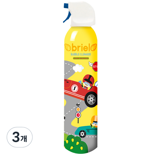 디보트브리엘 유아용 옐로우 레이싱카 버블 클렌저 누들타입 망고향, 200ml, 3개