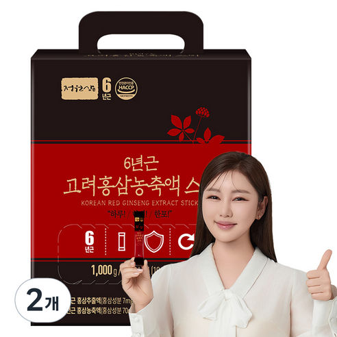 정원삼 6년근 고려홍삼 농축액 스틱, 100회분, 1kg, 2개