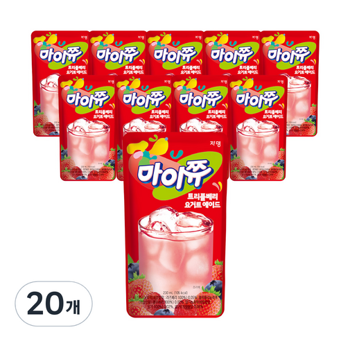 쟈뎅 마이쮸 트리플베리 요거트 에이드, 230ml, 20개