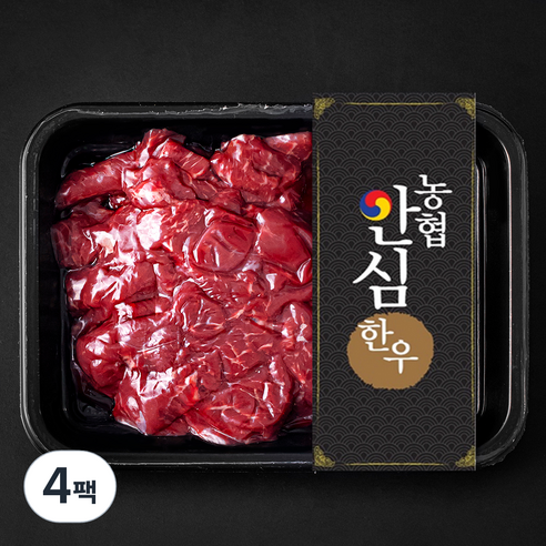 농협안심한우 정육 세절 1+등급 국거리용 (냉장), 300g, 4팩