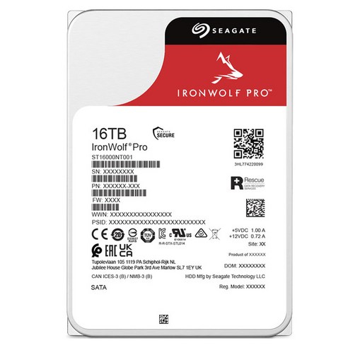 씨게이트 IronWolf Pro HDD, ST16000NT001, 16384GB