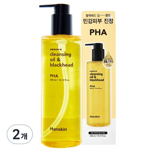 한스킨 클렌징오일 앤 블랙헤드 PHA, 300ml, 3개