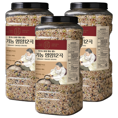 행복한엄마밥상 유기농 영양12곡, 2kg, 3개