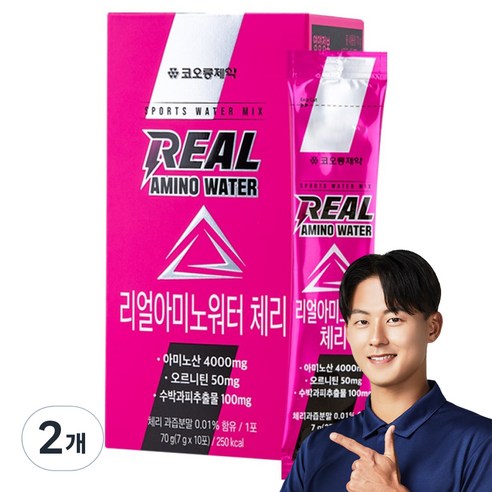 코오롱제약 NEW 리얼아미노워터 체리 10p, 70g, 2개