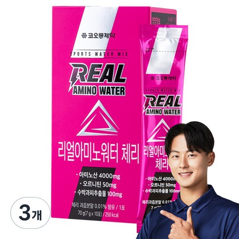 코오롱제약 NEW 리얼아미노워터 체리 10p, 70g, 3개