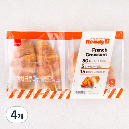 삼립 레디비 프렌치 크루아상 4개입, 225g, 4개