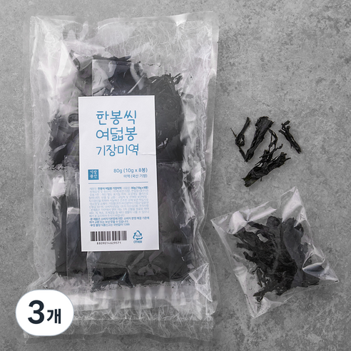기장물산 한봉씩 여덟봉 기장미역, 80g, 3개
