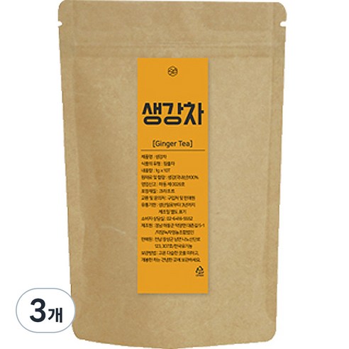 한국유기농 생강차, 1g, 50개입, 3개