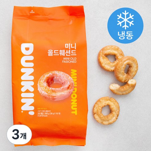 던킨도너츠 미니 올드훼션드 도넛츠 10개입 (냉동), 360g, 3개