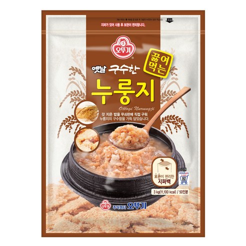 오뚜기 옛날 구수한 끓여먹는 누룽지, 3kg, 1개