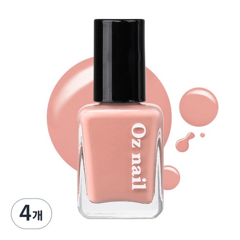 오즈네일 샤인 무드 네일 컬러 매니큐어, 핑크뮬리, 8ml, 4개