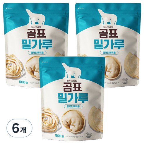 곰표 중력 밀가루, 500g, 6개