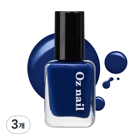 오즈네일 샤인 무드 네일 컬러 매니큐어, 24.이브닝블루, 8ml, 3개