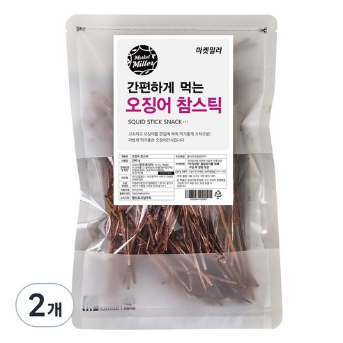 마켓밀러 오징어 참스틱, 200g, 2개