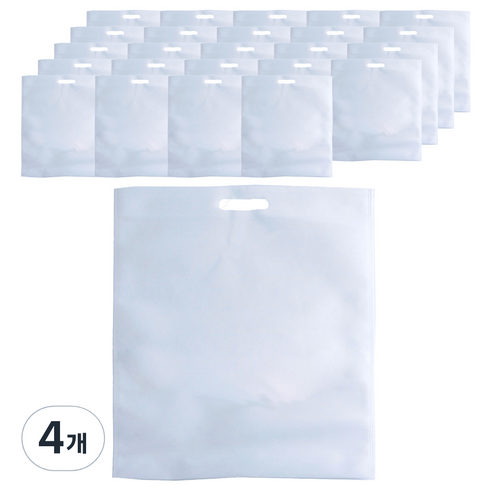 부직포 손잡이봉투 쇼핑백 25 x 35 cm 25p, 화이트, 4개