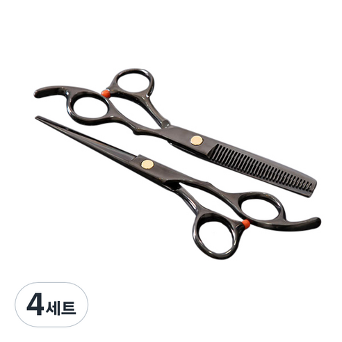 보냄 전문가용 미용 컷팅가위 + 턴닝 숱가위, 4세트