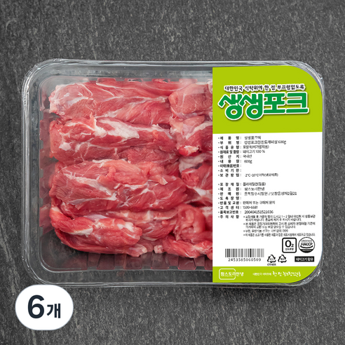 생생포크 도깨비살 (냉장), 600g, 6개