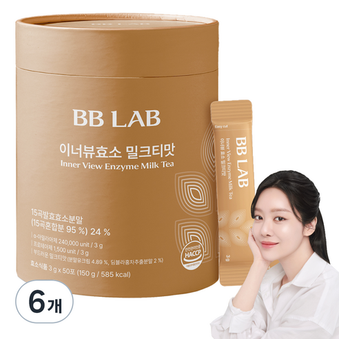 비비랩 이너뷰 효소 밀크티맛 50p, 150g, 6개