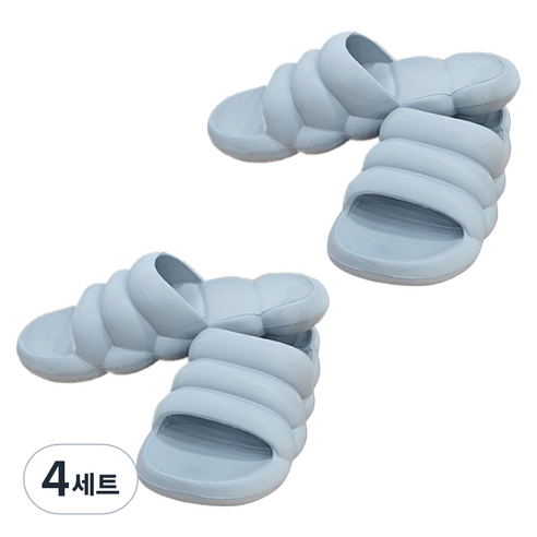 힐링스팟 구름슬리퍼, 블루, 4세트