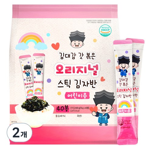 김대감 오리지널 스틱김자반 어린이용 40p, 400g, 2개