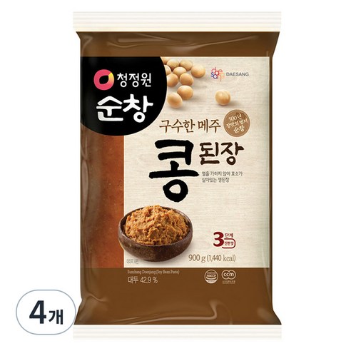 청정원순창 콩된장, 4개, 900g