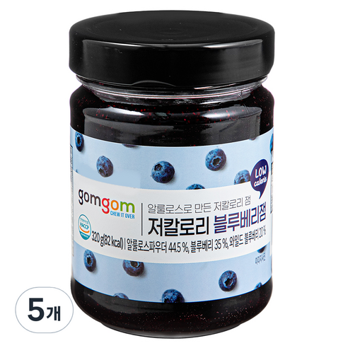 곰곰 저칼로리 블루베리잼, 320g, 5개