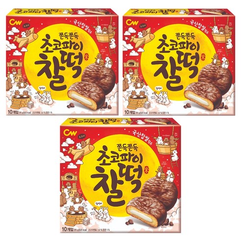 청우식품 초코파이찰떡 10p, 215g, 3개