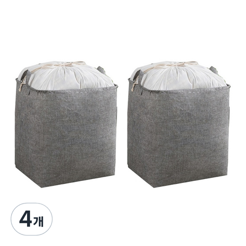 러브트리스 대용량 이불 수납포켓 100L, 디자인2(그레이), 4개