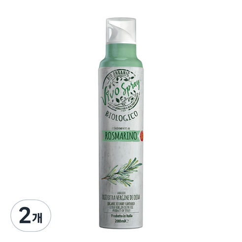 만토바 비보 오가닉 엑스트라버진 올리브 오일 스프레이 로즈마리향, 200ml, 2개