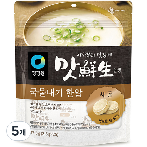 맛선생 사골 국물내기 한알, 87.5g, 5개