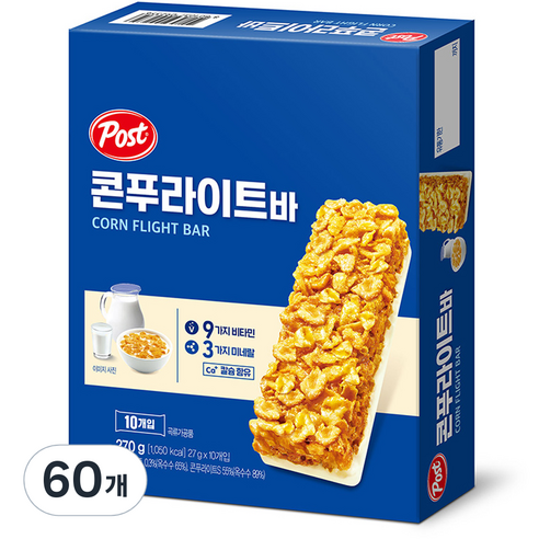포스트 콘푸라이트 밀크바, 270g, 6개