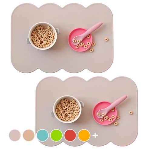 에이드엘 슬림 코튼 실리콘 테이블매트 2p, 베이지, 388 x 267 x 1.8 mm