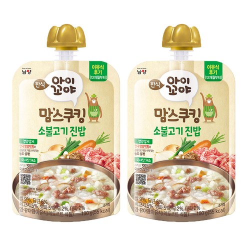 아이꼬야 맘스쿠킹 레토르트 이유식 100g, 2개, 소불고기 진밥