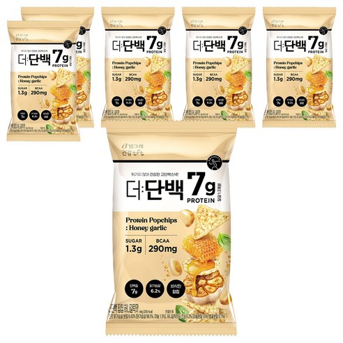 더단백 빙그레 건강tft 팝칩 허니갈릭맛, 6개, 44g