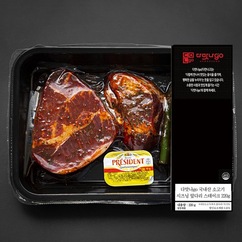 다맛나go 국내산 소고기 시즈닝 앞다리 스테이크 (냉장), 220g, 1개