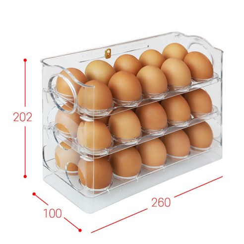 자동 오픈 기능으로 계란 보관과 꺼내기를 간편하게 하는 달팽이리빙 퀴진드마망 계란 한판 보관함