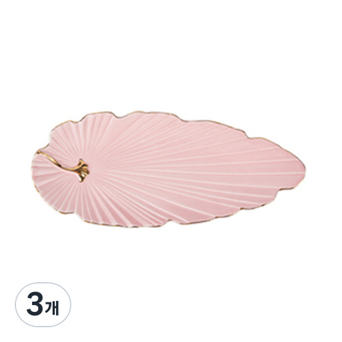 JCP 세라믹 리프 쥬얼리 트레이 핑크 S, 3개