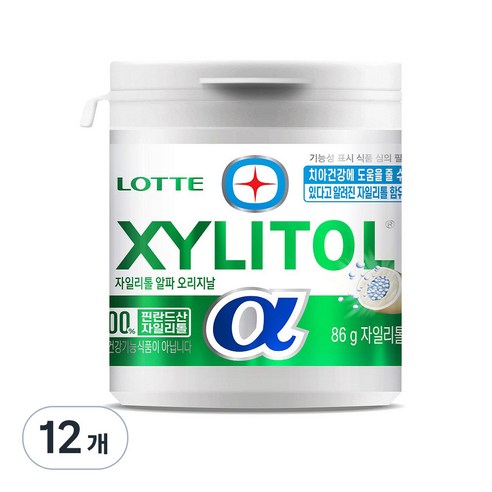 롯데자일리톨 알파 오리지날, 86g, 12개