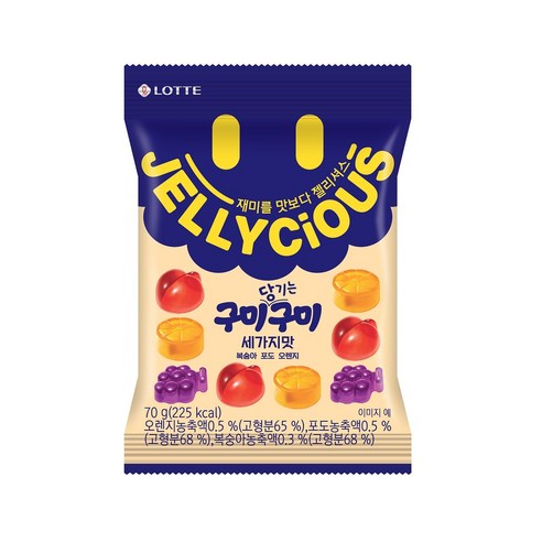 젤리셔스 구미 당기는 구미 젤리, 70g, 1개
