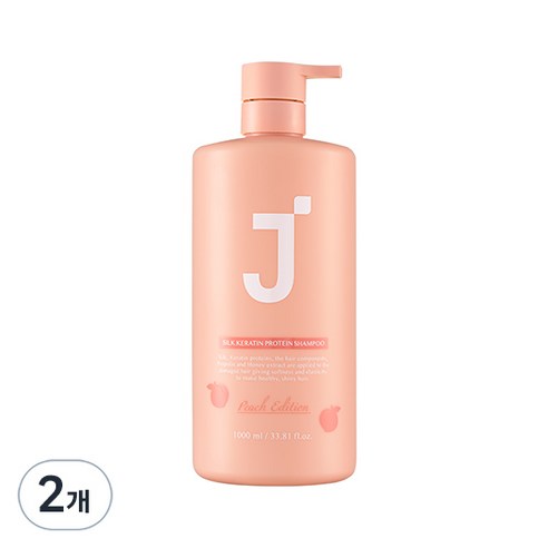 제이숲 실크 케라틴 단백질 샴푸 피치 에디션, 1000ml, 2개