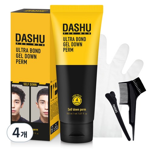 다슈 포맨 울트라 본드 젤 다운펌 파마약 세트 억센 모발용, 100ml, 4개