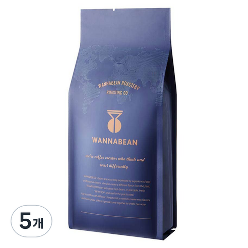 워너빈 하프 디카페인 초콜릿 블렌드 원두, 1kg, 5개, 홀빈(분쇄안함)