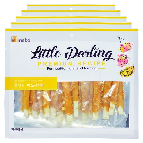 마코펫 강아지 리틀달링 건조간식, 어포사사미, 300g, 5개