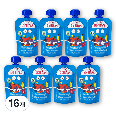 프루트바 생과일 퓨레 자두 바나나 사과 블랙커런트 100g, 자두 + 바나나 + 사과 + 블랙커런트 혼합맛, 16개